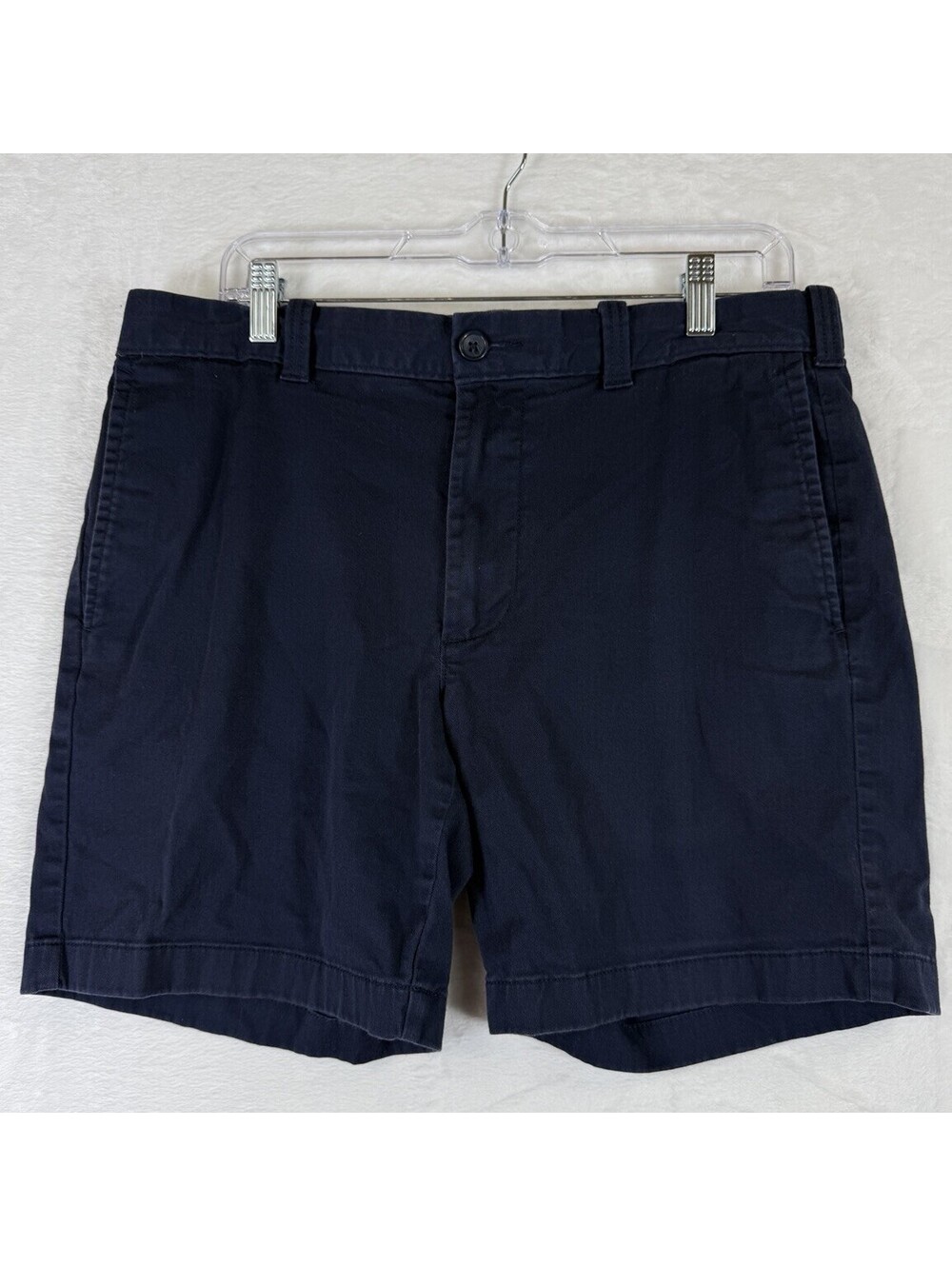 J Crew Chino Shorts Men 33 Navy Blue 7” Stretch Cotton